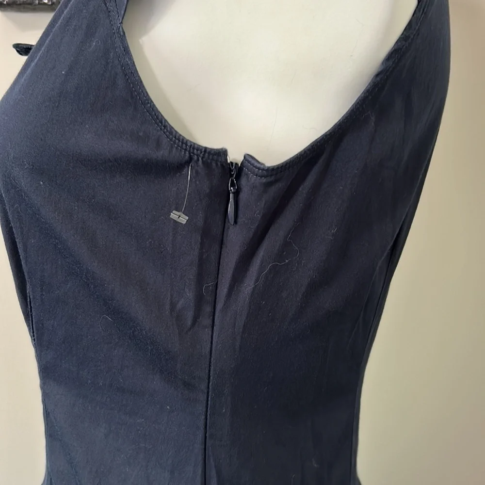 KATE SPADE Navy Blue Fit and Flare Bow Cap Sleeves Dress Vintage Sz 4